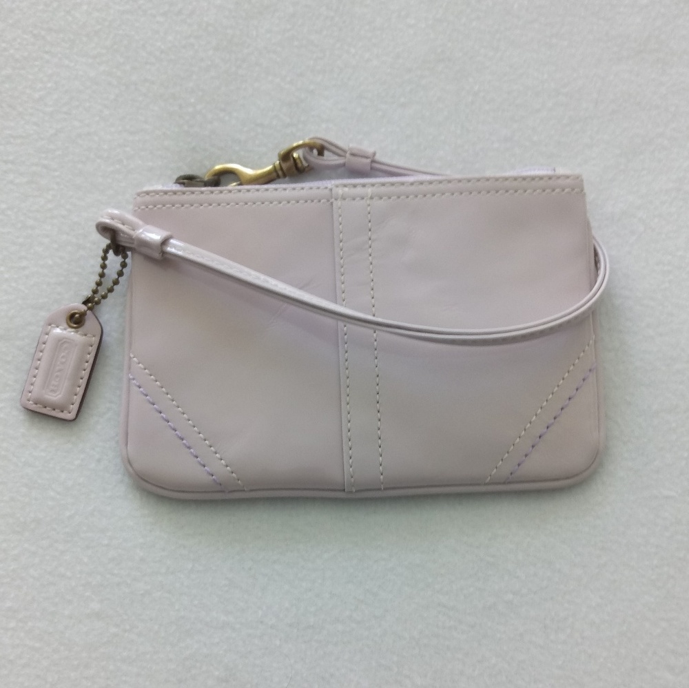 Vintage Coach Patent Leather Lavender Wristlet New